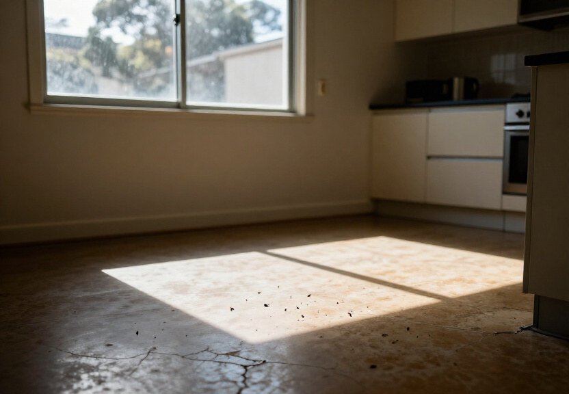 Cockroaches in a Green Valley kitchen before treatment